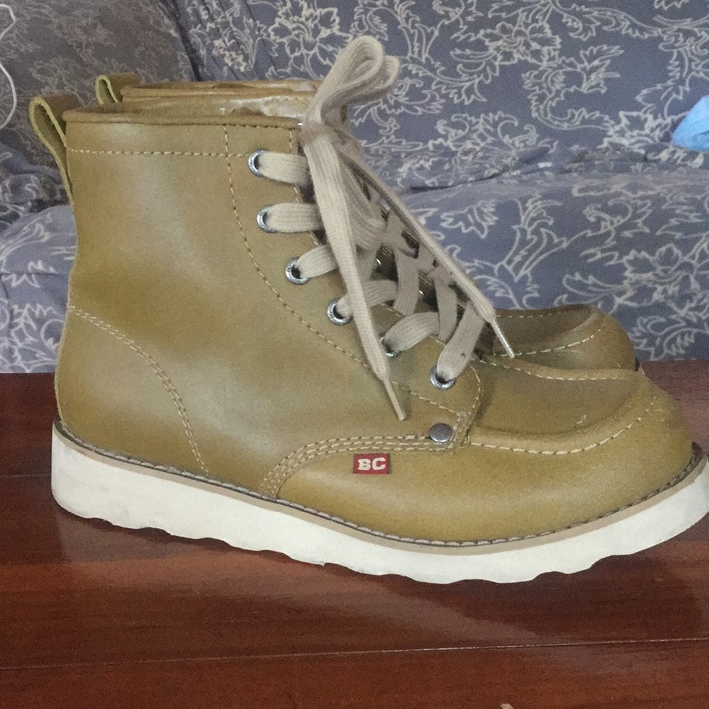 Olive green combat boots